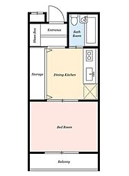 PLENDY越谷蒲生 1DKの間取図画像