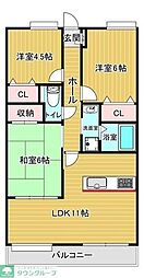 シュティーレ松原 3LDKの間取図画像