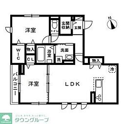 オービーレジデンス 2LDKの間取図画像