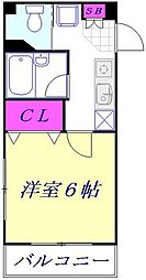 フォルテ西青木 1Kの間取図画像