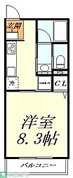 サニーレジデンス8 1Kの間取図画像