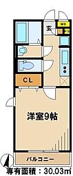 グランドソレーユBABA2 1Kの間取図画像