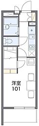 レオパレスキルシェン2 1Kの間取図画像