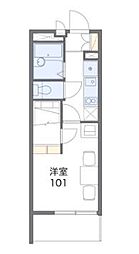 レオパレスバーディーパレス 1Kの間取図画像