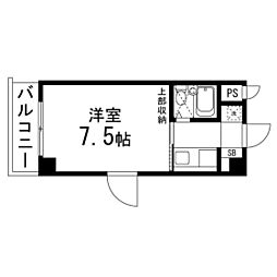 つかさ屋第一ビル 3階1Kの間取り