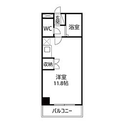 グランテラス柏木 3階ワンルームの間取り