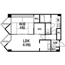 VIP仙台二日町 8階1LDKの間取り