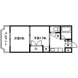 マ・メゾン 4階2Kの間取り