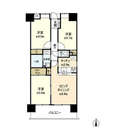 MFPRコート宮町 10階3LDKの間取り