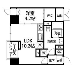 第二桃李園ビル 5階1LDKの間取り