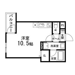 サンシャインレジデンス 2階ワンルームの間取り