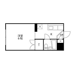 コーポ川内 1Kの間取図画像