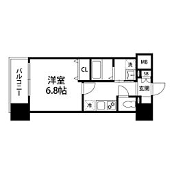 APPLEみやぎの 9階1Kの間取り
