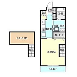 ブランニューY&S 1階1Kの間取り