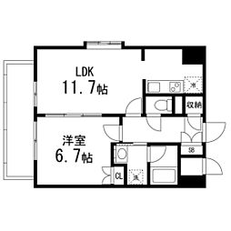 エルスタンザ広瀬通ＲＥＳＩＤＥＮＣＥ 6階1LDKの間取り