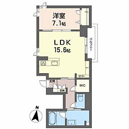 ベレオ・花京院 2階1LDKの間取り