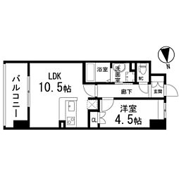 ディークレスト太子堂駅前　East 7階1LDKの間取り