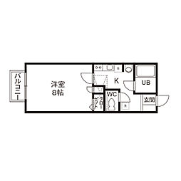 エトワール 2階1Kの間取り