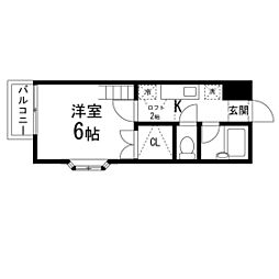 クロス・ロード 1Kの間取図画像