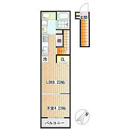 Le ciel 2階1LDKの間取り