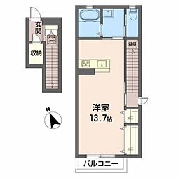 クオレールＳ 2階ワンルームの間取り