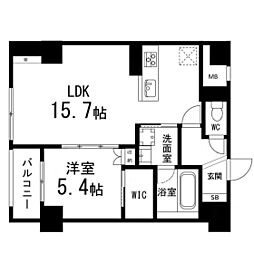 ルアーナ・エール・レジデンス仙台 5階1LDKの間取り
