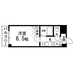 バースランド小松島 2階1Kの間取り