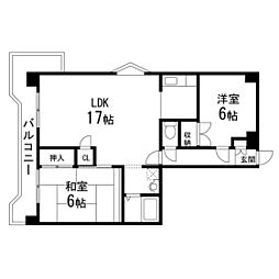 エステマール 2LDKの間取図画像