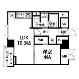 桃李園ビル2 1LDKの間取図画像