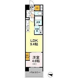 ロイヤルパークス仙台青葉通 1LDKの間取図画像