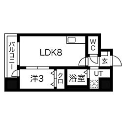 サンライズ支倉町 1LDKの間取図画像