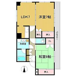 長町南424ビル 2LDKの間取図画像