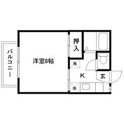 コーポ青葉 1Kの間取図画像