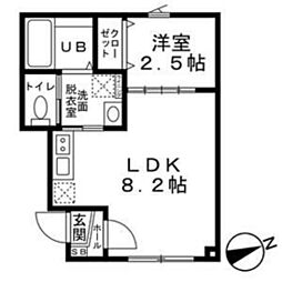 仙台市青葉区台原3丁目アパート 1LDKの間取図画像