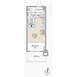 ブルーヴェル青葉通 1DKの間取図画像
