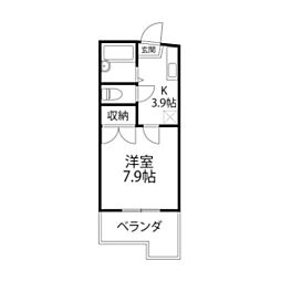 ライベスコート仙台3 1Kの間取図画像
