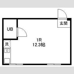 Collins ワンルームの間取図画像