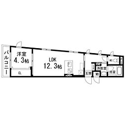 S.F北仙台ステーション 1LDKの間取図画像