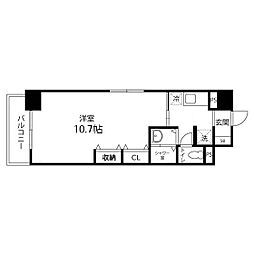 プレジデントイン上杉 1Kの間取図画像