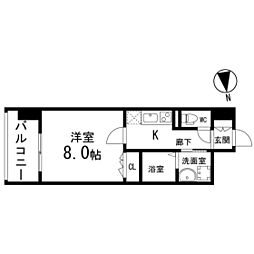 ディークレスト太子堂駅前East 1Kの間取図画像