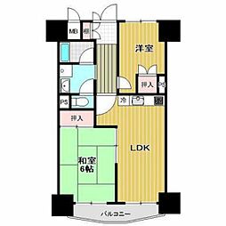 プレジデント一番町 2LDKの間取図画像