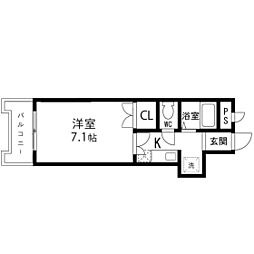 レジデンスササキ 1Kの間取図画像
