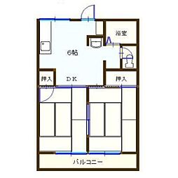 アメニティゾーンイズミ 2DKの間取図画像