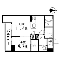 BEREO久遠の杜 1LDKの間取図画像