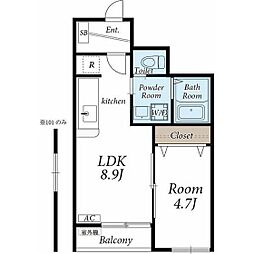 クレスト7 1LDKの間取図画像
