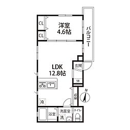 HOKO上杉六丁目 1LDKの間取図画像