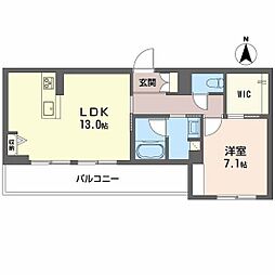 Terrace米ケ袋 1LDKの間取図画像