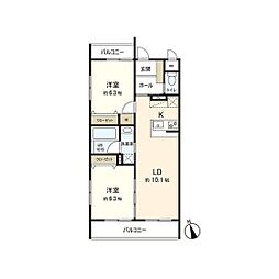 LeChouChou 2LDKの間取図画像