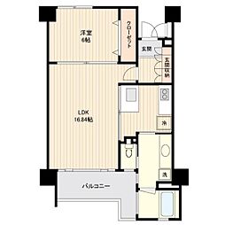 アーバンレジデンス勾当台 1LDKの間取図画像
