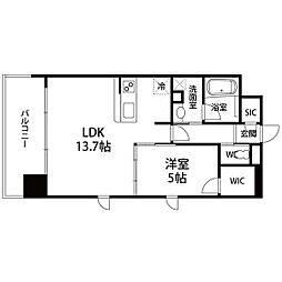 ペアレス仙台銀杏坂 1LDKの間取図画像